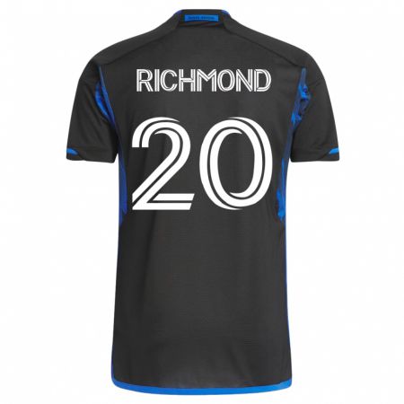 Kandiny Lapset Will Richmond #20 Sininen Musta Kotipaita 2023/24 Lyhythihainen Paita T-Paita