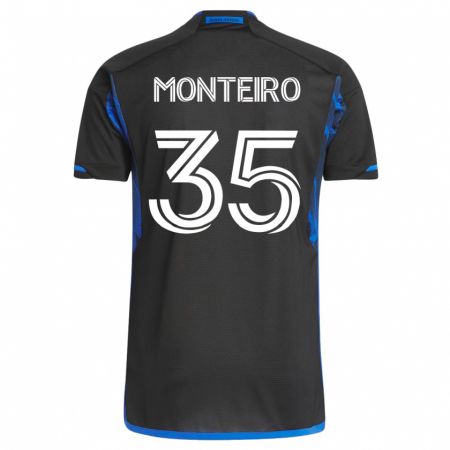 Kandiny Lapset Jamiro Monteiro #35 Sininen Musta Kotipaita 2023/24 Lyhythihainen Paita T-Paita