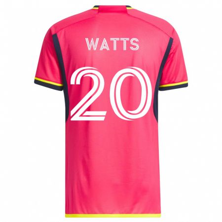 Kandiny Lapset Akil Watts #20 Vaaleanpunainen Kotipaita 2023/24 Lyhythihainen Paita T-Paita