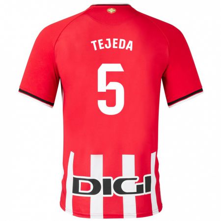 Kandiny Lapset Diego Tejeda #5 Punainen Kotipaita 2023/24 Lyhythihainen Paita T-Paita