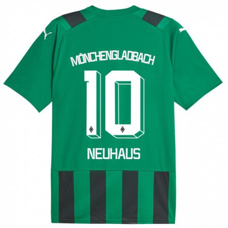 Kandiny Lapset Florian Neuhaus #10 Musta Vihreä Vieraspaita 2023/24 Lyhythihainen Paita T-Paita
