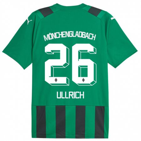 Kandiny Lapset Lukas Ullrich #26 Musta Vihreä Vieraspaita 2023/24 Lyhythihainen Paita T-Paita
