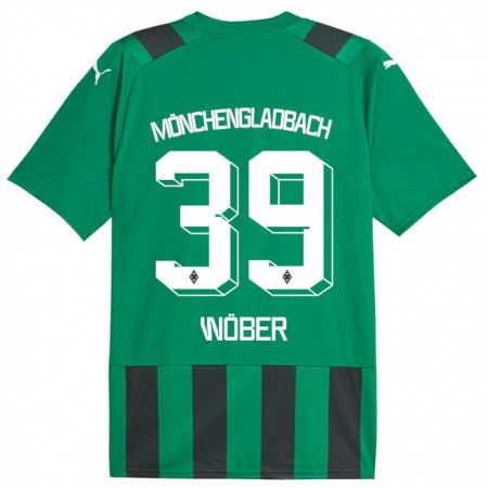 Kandiny Lapset Maximilian Wöber #39 Musta Vihreä Vieraspaita 2023/24 Lyhythihainen Paita T-Paita