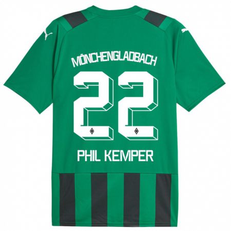 Kandiny Lapset Phil Kemper #22 Musta Vihreä Vieraspaita 2023/24 Lyhythihainen Paita T-Paita