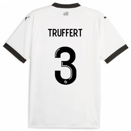 Kandiny Lapset Adrien Truffert #3 Valkoinen Vieraspaita 2023/24 Lyhythihainen Paita T-Paita