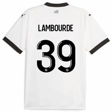 Kandiny Lapset Mathis Lambourde #39 Valkoinen Vieraspaita 2023/24 Lyhythihainen Paita T-Paita