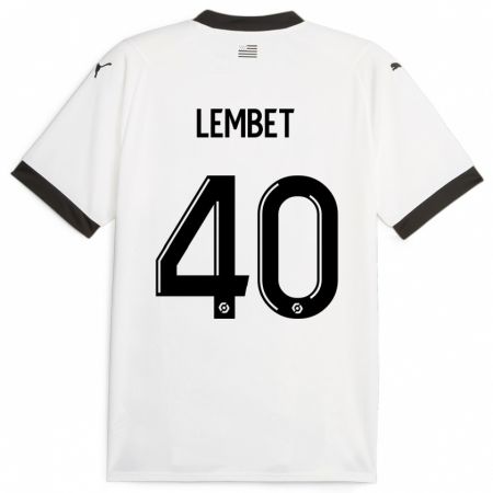 Kandiny Lapset Geoffrey Lembet #40 Valkoinen Vieraspaita 2023/24 Lyhythihainen Paita T-Paita