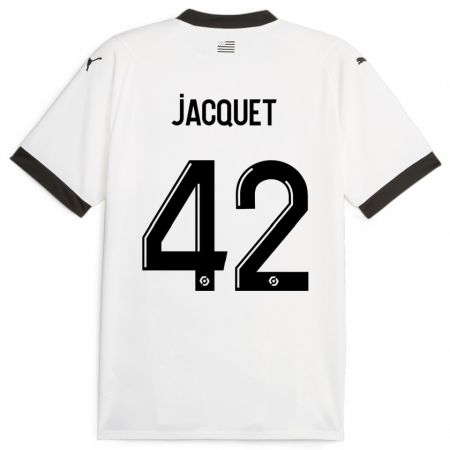 Kandiny Lapset Jérémy Jacquet #42 Valkoinen Vieraspaita 2023/24 Lyhythihainen Paita T-Paita