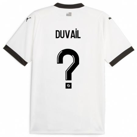 Kandiny Lapset Jules Duvail #0 Valkoinen Vieraspaita 2023/24 Lyhythihainen Paita T-Paita