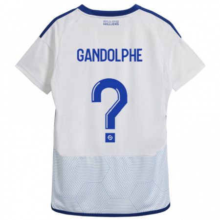 Kandiny Lapset Adrien Gandolphe #0 Valkoinen Vieraspaita 2023/24 Lyhythihainen Paita T-Paita