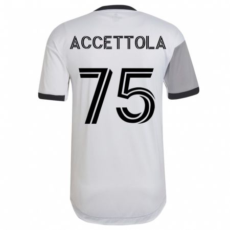 Kandiny Lapset Luca Accettola #75 Valkoinen Vieraspaita 2023/24 Lyhythihainen Paita T-Paita