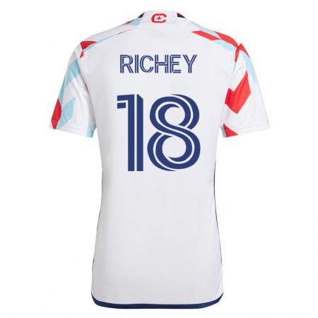 Kandiny Lapset Spencer Richey #18 Valkoinen Sininen Vieraspaita 2023/24 Lyhythihainen Paita T-Paita