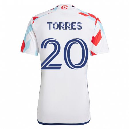 Kandiny Lapset Jairo Torres #20 Valkoinen Sininen Vieraspaita 2023/24 Lyhythihainen Paita T-Paita