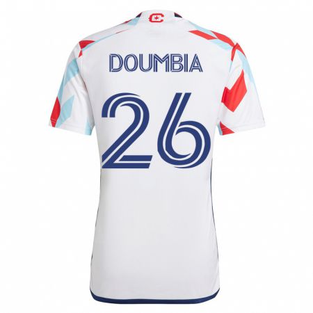 Kandiny Lapset Ousmane Doumbia #26 Valkoinen Sininen Vieraspaita 2023/24 Lyhythihainen Paita T-Paita