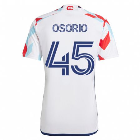 Kandiny Lapset Harold Osorio #45 Valkoinen Sininen Vieraspaita 2023/24 Lyhythihainen Paita T-Paita