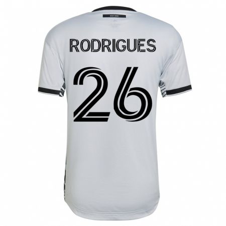 Kandiny Lapset Rodrigues #26 Valkoinen Vieraspaita 2023/24 Lyhythihainen Paita T-Paita