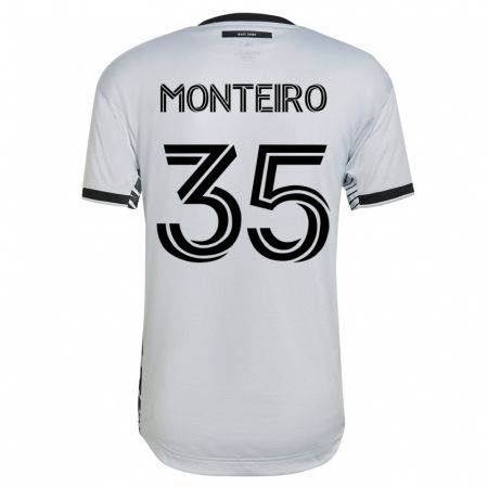 Kandiny Lapset Jamiro Monteiro #35 Valkoinen Vieraspaita 2023/24 Lyhythihainen Paita T-Paita