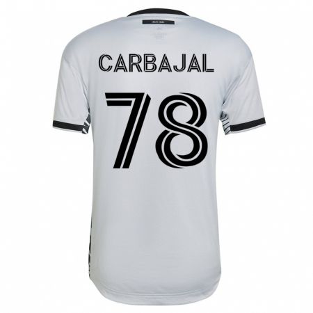 Kandiny Lapset Sebastian Carbajal #78 Valkoinen Vieraspaita 2023/24 Lyhythihainen Paita T-Paita