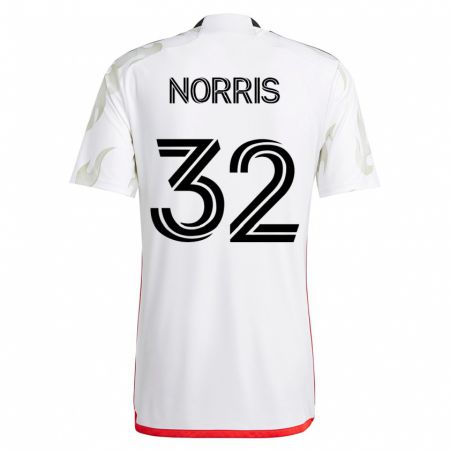 Kandiny Lapset Nolan Norris #32 Valkoinen Vieraspaita 2023/24 Lyhythihainen Paita T-Paita