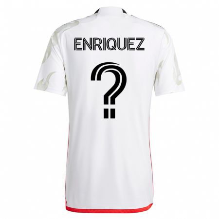 Kandiny Lapset Fabian Enriquez #0 Valkoinen Vieraspaita 2023/24 Lyhythihainen Paita T-Paita