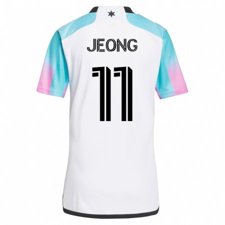 Kandiny Lapset Sang-Bin Jeong #11 Valkoinen Vieraspaita 2023/24 Lyhythihainen Paita T-Paita