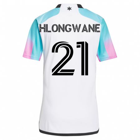 Kandiny Lapset Bongokuhle Hlongwane #21 Valkoinen Vieraspaita 2023/24 Lyhythihainen Paita T-Paita