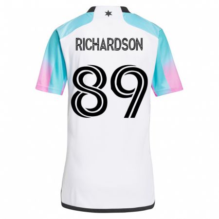 Kandiny Lapset Nick Richardson #89 Valkoinen Vieraspaita 2023/24 Lyhythihainen Paita T-Paita