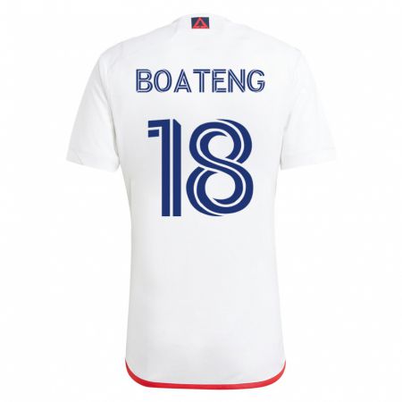 Kandiny Lapset Emmanuel Boateng #18 Valkoinen Punainen Vieraspaita 2023/24 Lyhythihainen Paita T-Paita