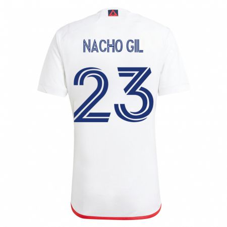 Kandiny Lapset Nacho Gil #23 Valkoinen Punainen Vieraspaita 2023/24 Lyhythihainen Paita T-Paita