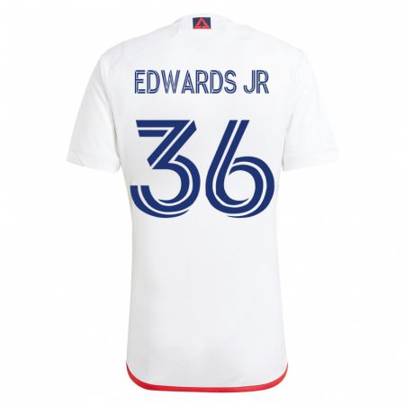 Kandiny Lapset Earl Edwards Jr. #36 Valkoinen Punainen Vieraspaita 2023/24 Lyhythihainen Paita T-Paita
