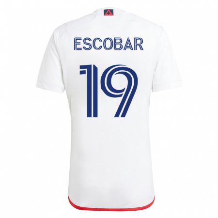 Kandiny Lapset Olger Escobar #19 Valkoinen Punainen Vieraspaita 2023/24 Lyhythihainen Paita T-Paita
