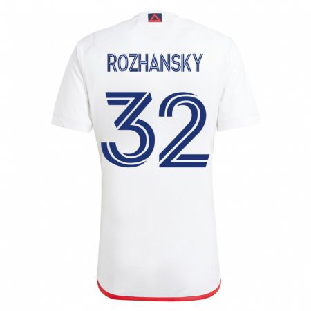 Kandiny Lapset Jake Rozhansky #32 Valkoinen Punainen Vieraspaita 2023/24 Lyhythihainen Paita T-Paita