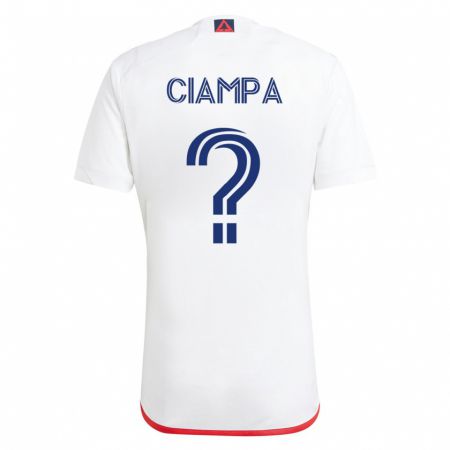 Kandiny Lapset Giuseppe Ciampa #0 Valkoinen Punainen Vieraspaita 2023/24 Lyhythihainen Paita T-Paita