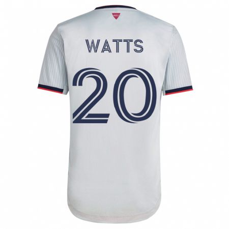 Kandiny Lapset Akil Watts #20 Valkoinen Vieraspaita 2023/24 Lyhythihainen Paita T-Paita