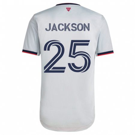 Kandiny Lapset Aziel Jackson #25 Valkoinen Vieraspaita 2023/24 Lyhythihainen Paita T-Paita