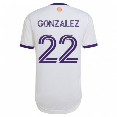 Kandiny Lapset Gastón González #22 Valkoinen Vieraspaita 2023/24 Lyhythihainen Paita T-Paita