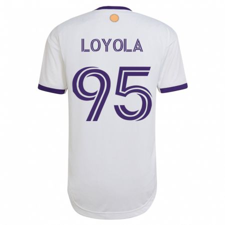 Kandiny Lapset Favian Loyola #95 Valkoinen Vieraspaita 2023/24 Lyhythihainen Paita T-Paita