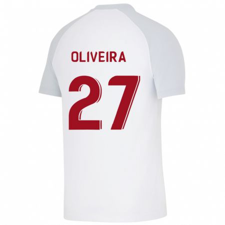 Kandiny Lapset Sérgio Oliveira #27 Valkoinen Vieraspaita 2023/24 Lyhythihainen Paita T-Paita