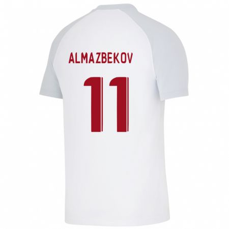 Kandiny Lapset Beknaz Almazbekov #11 Valkoinen Vieraspaita 2023/24 Lyhythihainen Paita T-Paita