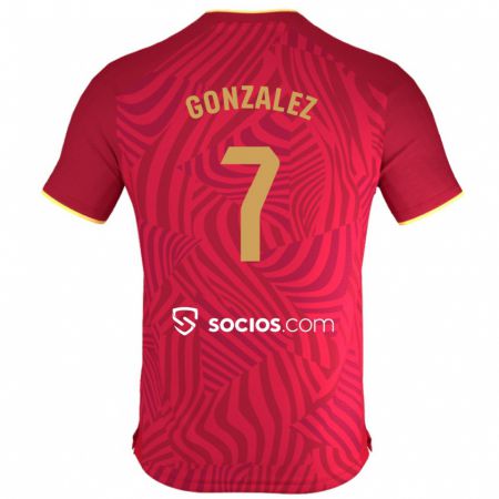 Kandiny Lapset Juan González #7 Punainen Vieraspaita 2023/24 Lyhythihainen Paita T-Paita