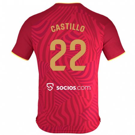 Kandiny Lapset José Castillo #22 Punainen Vieraspaita 2023/24 Lyhythihainen Paita T-Paita