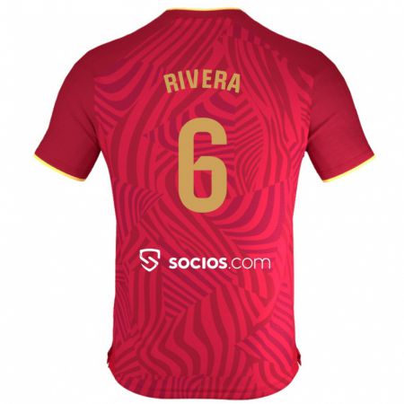 Kandiny Lapset Pablo Rivera #6 Punainen Vieraspaita 2023/24 Lyhythihainen Paita T-Paita