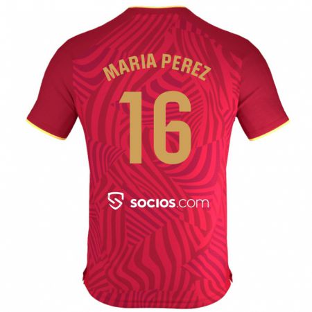 Kandiny Lapset María Pérez Rabaza #16 Punainen Vieraspaita 2023/24 Lyhythihainen Paita T-Paita