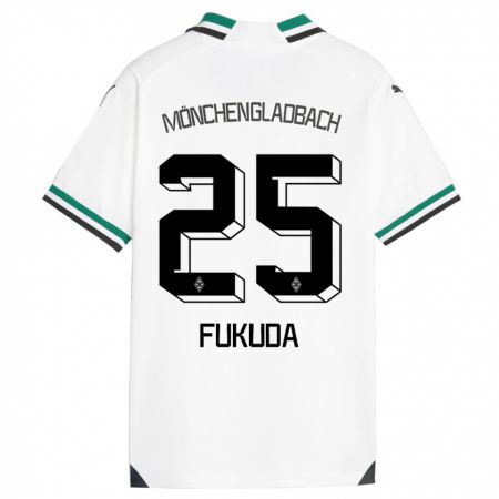 Kandiny Miesten Shio Fukuda #25 Valkoinen Vihreä Kotipaita 2023/24 Lyhythihainen Paita T-Paita