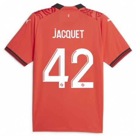 Kandiny Miesten Jérémy Jacquet #42 Punainen Kotipaita 2023/24 Lyhythihainen Paita T-Paita