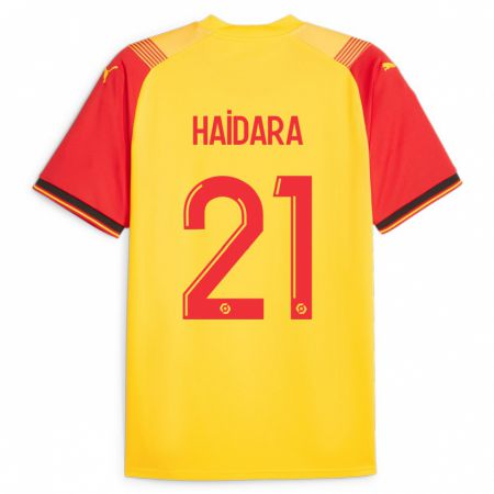 Kandiny Miesten Massadio Haidara #21 Keltainen Kotipaita 2023/24 Lyhythihainen Paita T-Paita
