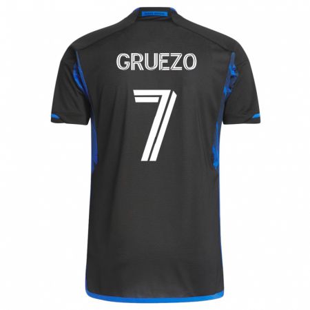 Kandiny Miesten Carlos Gruezo #7 Sininen Musta Kotipaita 2023/24 Lyhythihainen Paita T-Paita