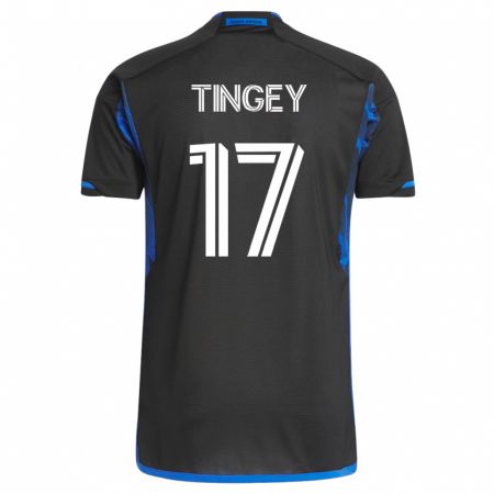 Kandiny Miesten Keegan Tingey #17 Sininen Musta Kotipaita 2023/24 Lyhythihainen Paita T-Paita