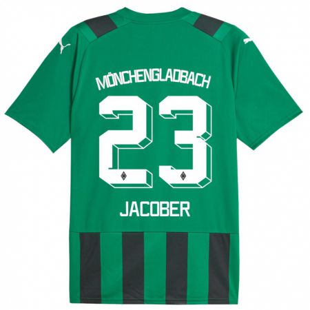 Kandiny Miesten Magdalena Jacober #23 Musta Vihreä Vieraspaita 2023/24 Lyhythihainen Paita T-Paita