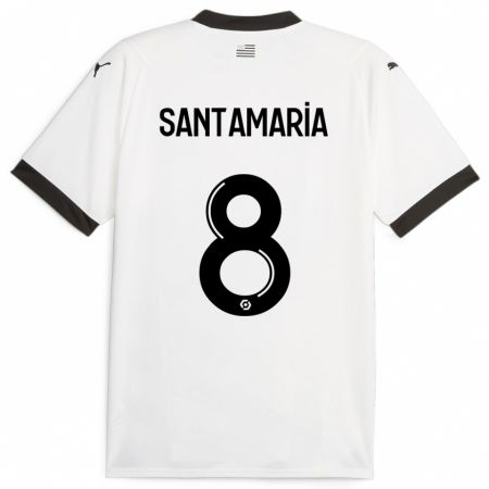 Kandiny Miesten Baptiste Santamaria #8 Valkoinen Vieraspaita 2023/24 Lyhythihainen Paita T-Paita